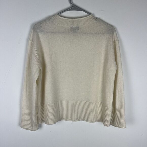 J Crew 100% Cashmere Cream Cowl Neck Sweater Small​​​ - Picture 2 of 6